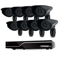 Defender 21116 PRO Sentinel 16-Channel Smart Security DVR with 8 Hi-Resolution Outdoor Security Cameras