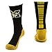 College Edition NCAA (Team) Men's Made in The USA Polytek Champ Performance Crew Socks with Wicking Material and Extra Cushion,Black/Gold,Mens Large 10-13
