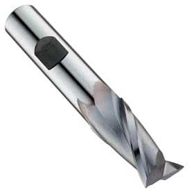 Niagara Cutter SP205 Cobalt Steel End Mill, General Purpose, Regular Length, TiCN Coated, 2 Flutes, Square End, 9/16" Cutting Length, 9/32" Cutting Diameter