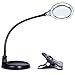 Brightech LightView Pro Flex 2 in 1: Magnifying Glass LED Lamp - Lighted Magnifier with Stand & Clamp - for Desk, Sewing, Table - Bright Light for Reading, Crafts - Black