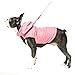Gooby - Wind Parka, Fleece Lined Small Dog Jacket Coat Sweater with Water Resistant Shell and Leash Ring, Pink, Large