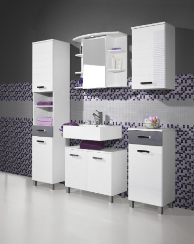 Badezimmer Elfi 5-teilig baltimore weiß basalt