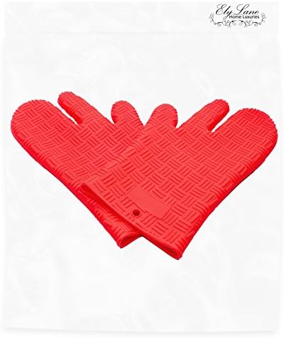Silicone Cooking Utensils Set - Silicone BBQ Gloves, Tongs With Silicone Tips, Silicone Spoon, Silicone Coated Whisk & Silicone Brush