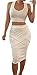 Hqclothingbox Women Sleeveless Sexy 2 Pieces Bodycon Bandage Evening Dress