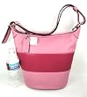 COACH Pink and Hibiscus Leather Rugby Duff Handbag Shoulder Bag F13357
