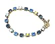 Bracelet - B126 - Swarovski (tm) Crystal Stones - Antique Gold Tone Metal ~ Montana Mix