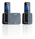 Philips ID5552B/05 Digital Cordless Phone with Answering Machine - Twin Handset - Black