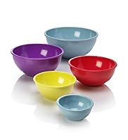 5 Melamine Mixing Bowls