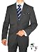 Gino Valentino Made in Italy Wool / Silk 2 Button Ticket Pocket Jacket Flat Front Pants Custom Working Buttonholes Charcoal Grey Pinstripe