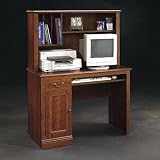 Camden Country Collection Wood Computer Desk with Hutch in Planked Cherry