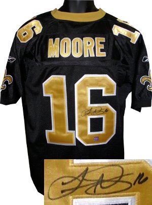 Lance Moore Signed New Orleans Saints Black Reebok Onfield Jersey