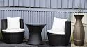 Polyrattan Poly Rattan Gartenmöbel Sitzset Vase Braun Meliert