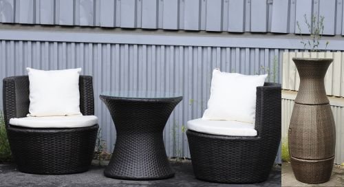 Polyrattan Poly Rattan Gartenmöbel Sitzset Vase Braun Meliert Reviews