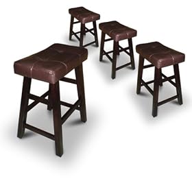 Click here to buy 4 24 Saddle Back Espresso Bar Stools by The Furniture Cove.