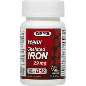 Deva Vegan Vitamins Chelated IRON Vegan, 90 TAB