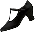 Leo's Women's 938 New York T-Strap,Black,6.5 M US