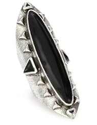 Low Luv by Erin Wasson Antiqued Sterling Silver-Plated Long Wood Ring