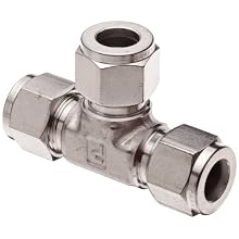 Parker A-Lok 2ET2-316 316 Stainless Steel Compression Tube Fitting, Tee, 1/8" Tube OD