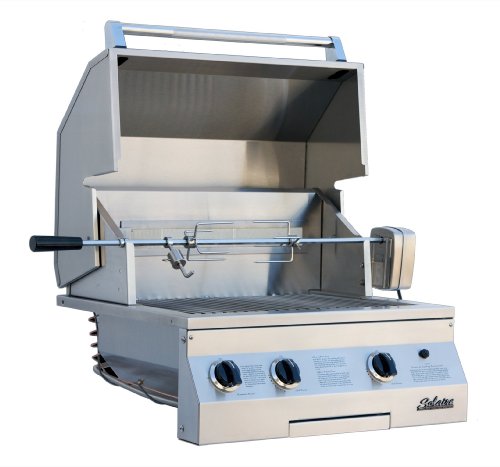 Solaire 27-Inch Deluxe Infrared Natural Gas Built-In Grill with Rotisserie Kit, Stainless Steel