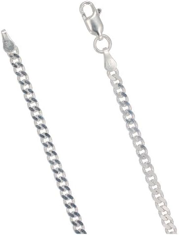Sterling Silver Curb 3mm Necklace Chain Italian Italy Solid .925 Jewelry