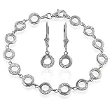 0.25ctw. Diamond Sterling Silver Bracelet and Earrings Set
