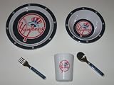 NEW YORK YANKEES Team Logo 5 Piece Baby Child Dinner Set ( Sipping cup, Plate, Bowl, Fork,... by Duckhouse