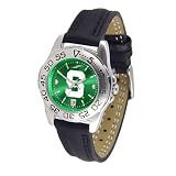 Michigan State Spartans NCAA AnoChrome Sport Ladies Watch (Leather Band)