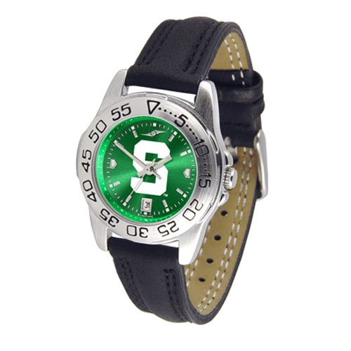 Michigan State Spartans NCAA AnoChrome Sport Ladies Watch (Leather Band)