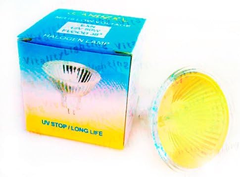 Yellow MR16 50W 12V EXN Flood Lamp Color Halogen Light Bulb GU5.3 Base (4/pack)
