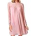 vanberfia Women's Long Sleeve Lace Patchwork Loose Casual Mini Chiffon Dress (XL, 6559)