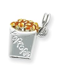 Sterling Silver Enamaled Popcorn Box Charm