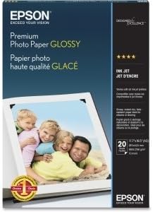 Epson Premium Photo Paper - A3 - 11.70" x 16.50" - High Gloss - 92 Brightness - 1 / Pack - White - S041288