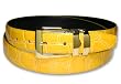 Croc SUNFLOWER YELLOW Bonded Leather Belt Gold-Tone Buckle Regular