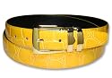 Croc SUNFLOWER YELLOW Bonded Leather Belt Gold-Tone Buckle Regular