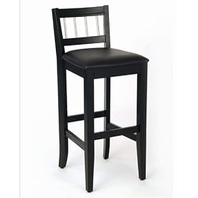 Click here to buy Home Styles Manhattan Black Pub Stool with Stainless Steel Apron by HOME STYLES.