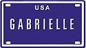 GABRIELLE USA MINI METAL EMBOSSED LICENSE PLATE NAME FOR BIKES, TRICYCLES, WAGONS, KIDS DOORS, GOLF CARTS, BABY STROLLERS, PEDAL CARS. OVER 400 NAMES AVAILABLE. TYPE IN "NAME" USA PLATE IN SEARCH. YOUR NAME WILL SHOW UP.