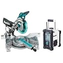 Makita LS1016LX1 10-Inch Dual Slide Compound Miter Saw with Laser with Bonus 18-Volt LXT FM/AM Job Site Radio