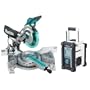 Makita LS1016LX1 10-Inch Dual-Slide Compound Miter Saw with Laser and Bonus 18-Volt LXT FM/AM Job-Site Radio