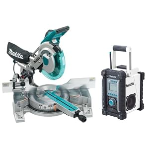 Makita LS1016LX1 10-Inch Dual Slide Compound Miter Saw with Laser with Bonus 18-Volt LXT FM/AM Job Site Radio
