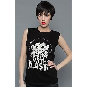 Buy Dimepiece Designs The Fun With Plastic Muscle Tank in Black,Tops (Sleeveless) for Women by Dimepiece Designs
