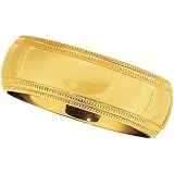 Titanium Comfort Fit Gold IP Double Milgrain Band Sizes 7, 7.5, 8, 8.5, 9, 9.5, 10, 10.5, 11, 11.5, 12, 12.5, 13