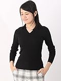 (ザ・スーツカンパニー) Littlechic/JAPAN QUALITY/ホールガーメント Vネックリブニット ブラック