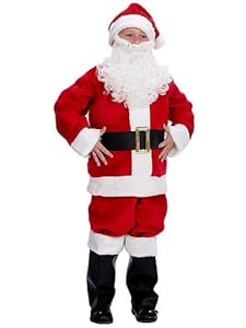 Child's Plush Santa Suit Costume Size 10-12