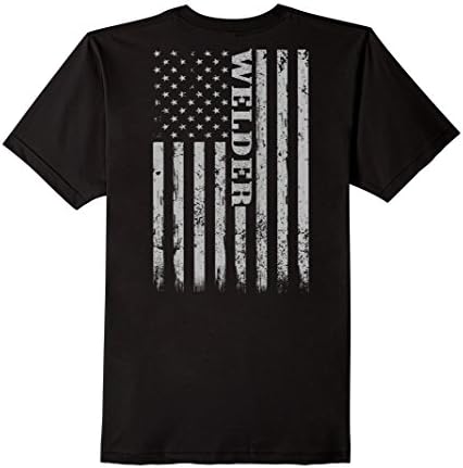 Men's American welder printed T Shirt Small Black