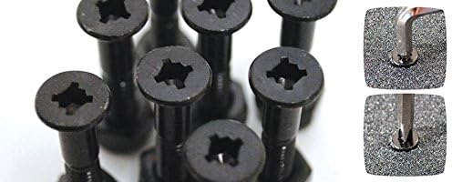 PLUS RESERVE HARDWARE 1in Phillips/Allen BLACK/SILVER Skateboard Nuts &amp; Bolts