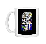 Stained glass window in cathedral Santo Domingo de la Calzada depicting a hen Photo Mugs