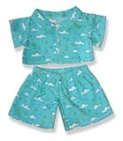 Blue PJ's Outfit Teddy Bear Clothes Fit 14" - 18" Build-a-bear, Vermont Teddy Bears, and Make Your Own Stuffed Animals