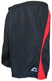 Mens More Mile 7 inch baggy running shorts in Black with a red side panel style ZORBO