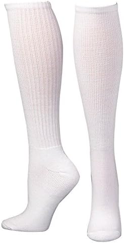 M & F Western Men's Boot Doctor Over The Calf Half Cusion Socks White Large
