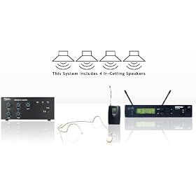 Wireless Classroom Audio System with Headworn Mic, AA35 Mixer Amplifier, Receiver, Body Pack